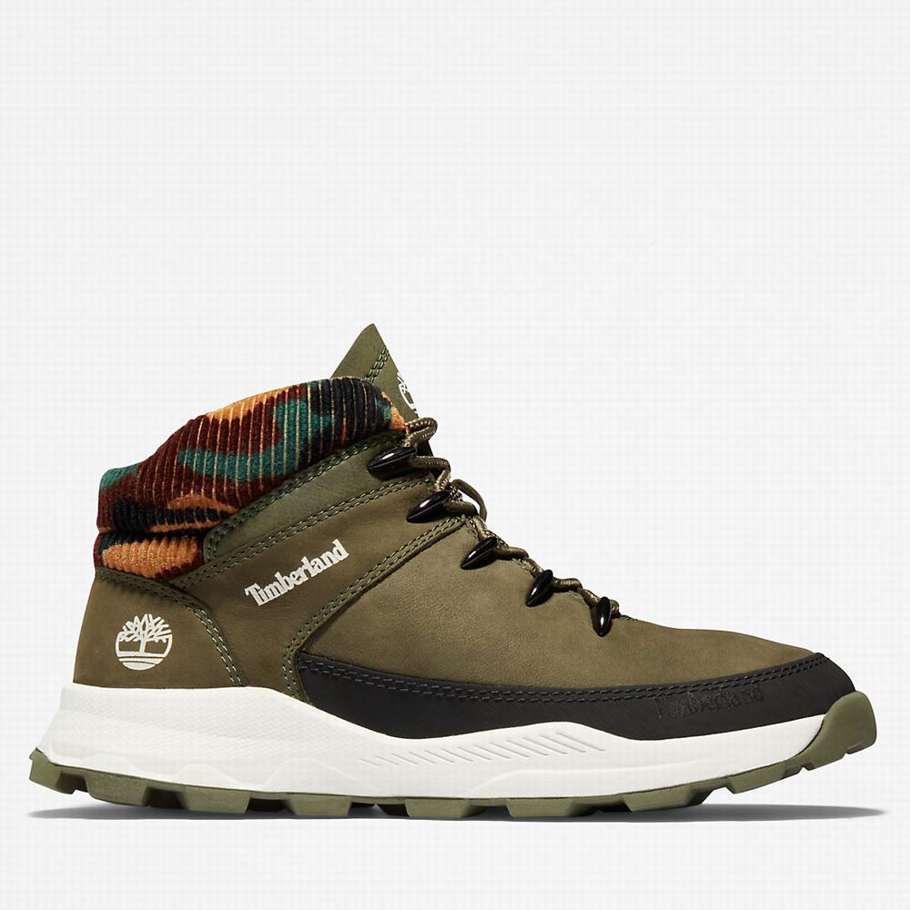 Dětské Tenisky Timberland Brooklyn High Top Tmavě Zelene | TI59083-594