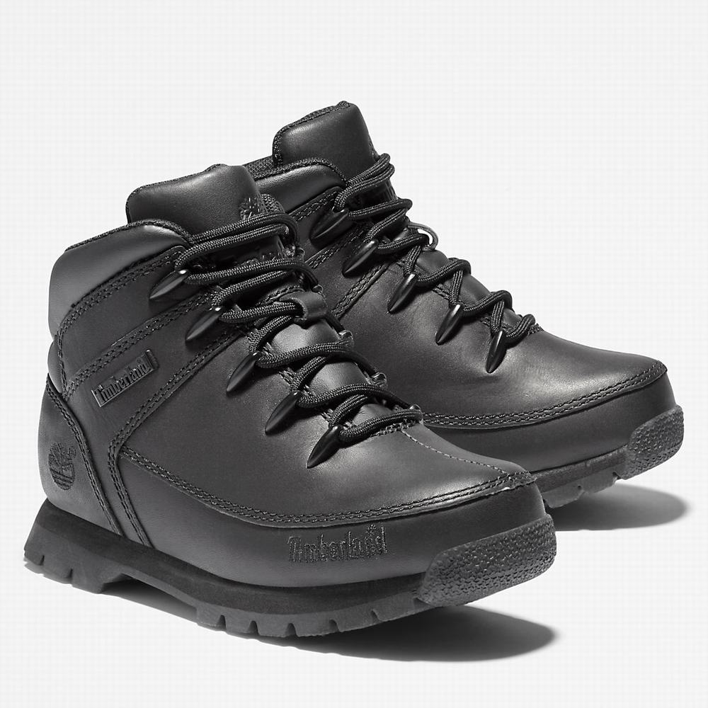 Dětské Trekové Boty Timberland Euro Sprint Mid Hiker Černé | TI04316-593