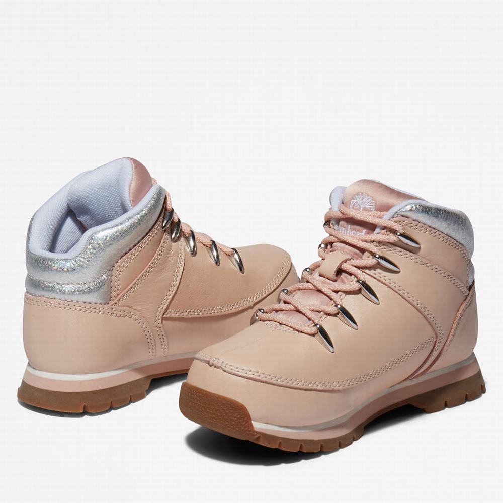 Dětské Trekové Boty Timberland Euro Sprint Mid Hiker Světle Růžové | TI10249-562
