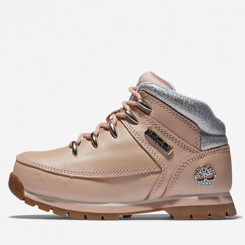 Dětské Trekové Boty Timberland Euro Sprint Mid Hiker Světle Růžové | TI10249-562