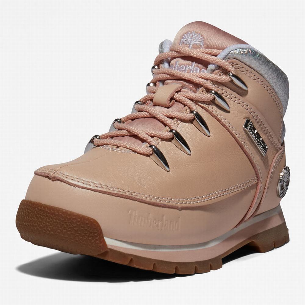 Dětské Trekové Boty Timberland Euro Sprint Mid Hiker Světle Růžové | TI10249-562
