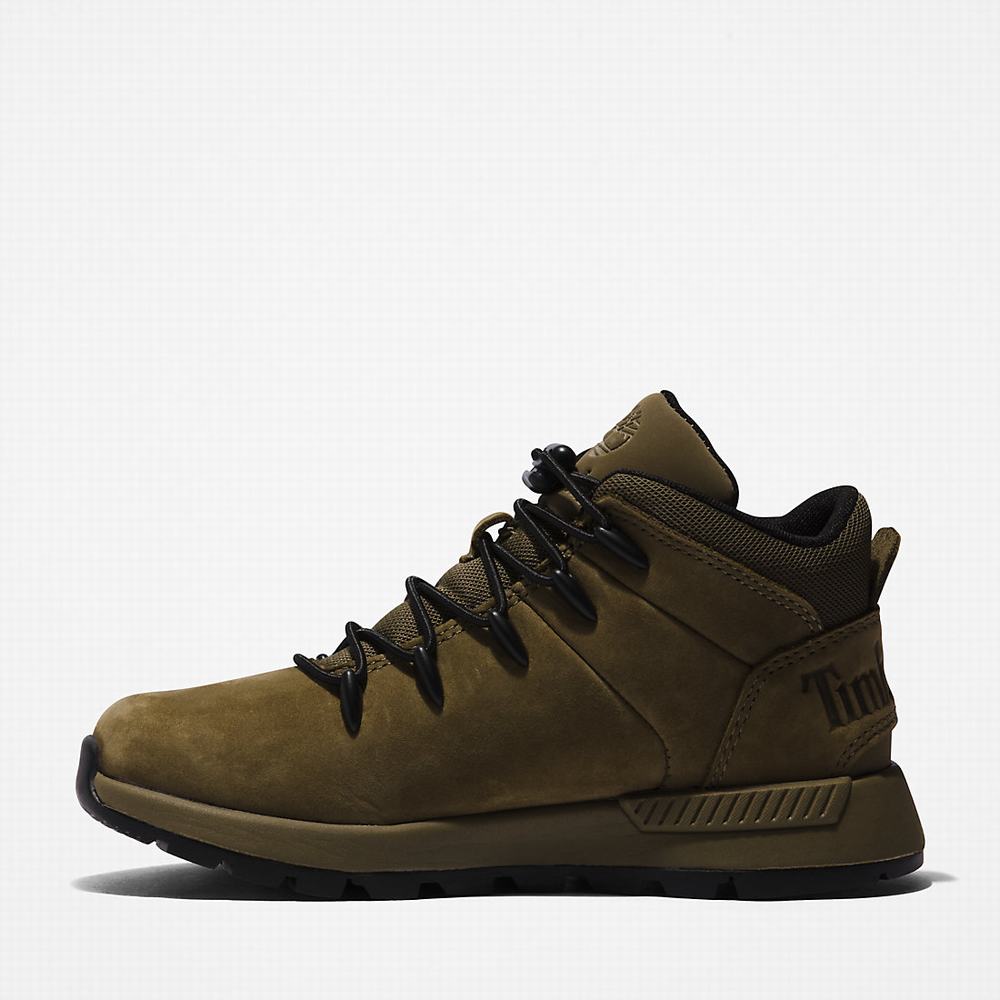 Dětské Trekové Boty Timberland Sprint Trekker Mid Zelene | TI90376-271