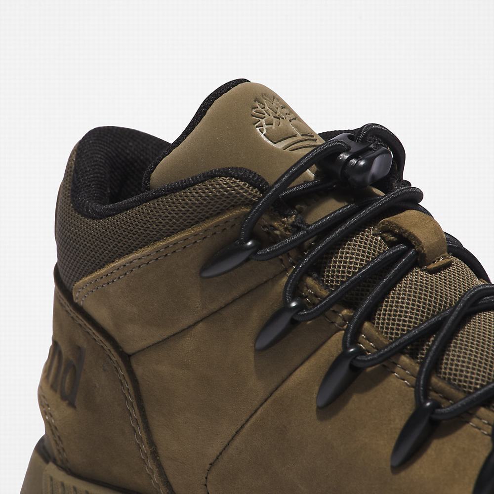 Dětské Trekové Boty Timberland Sprint Trekker Mid Zelene | TI90376-271