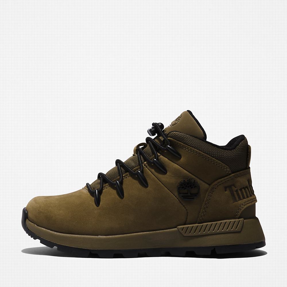 Dětské Trekové Boty Timberland Sprint Trekker Mid Zelene | TI90376-271
