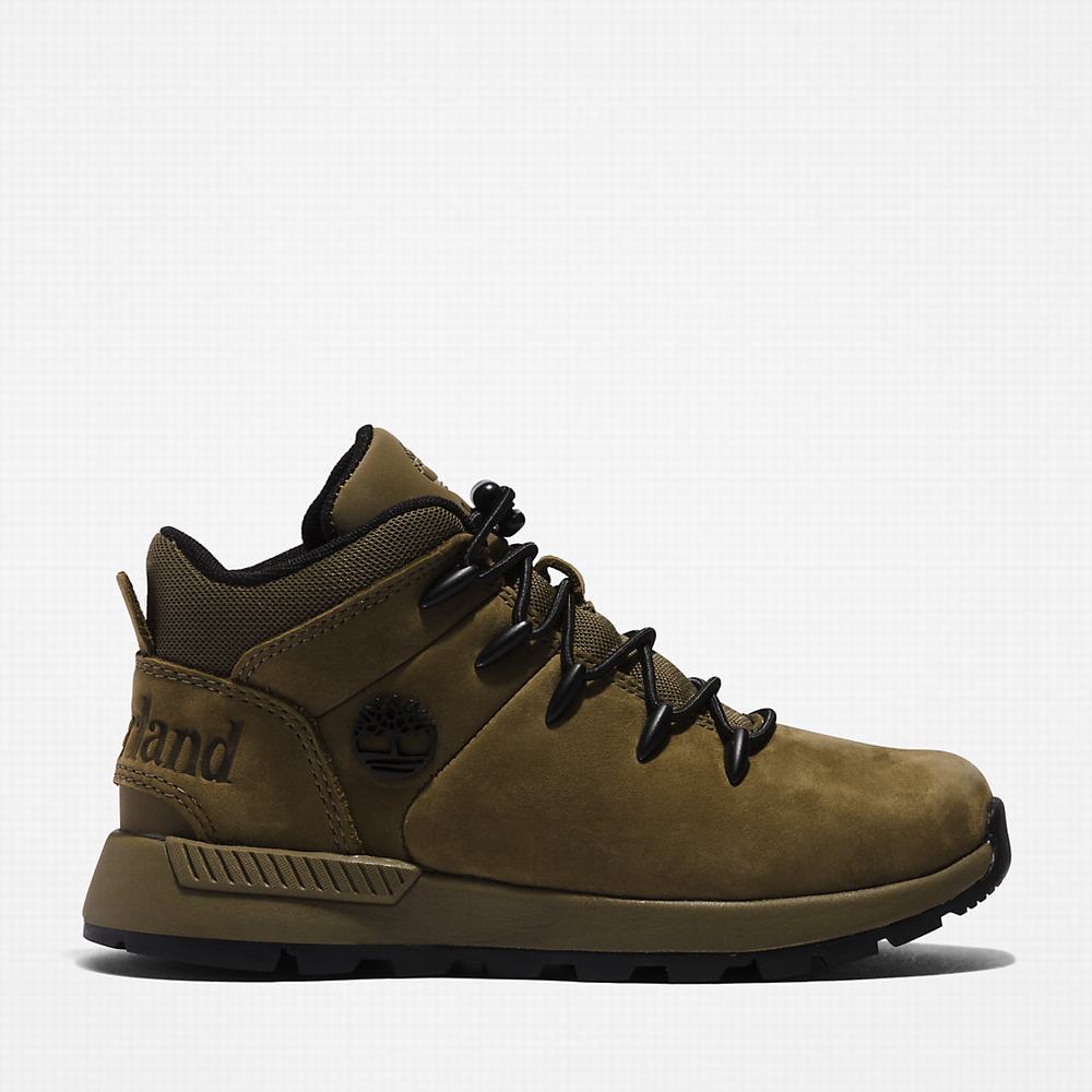 Dětské Trekové Boty Timberland Sprint Trekker Mid Zelene | TI90376-271