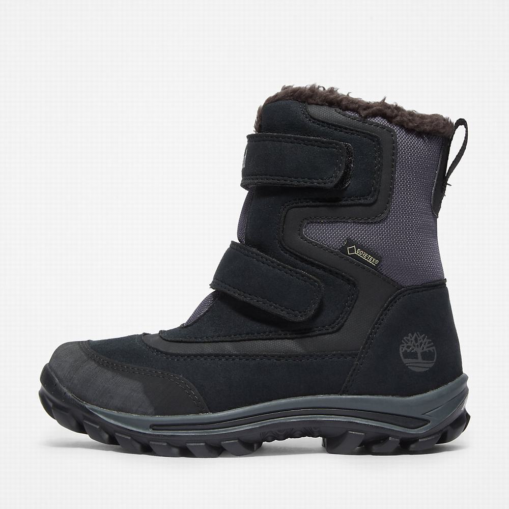 Dětské Zimní Boty Timberland Chillberg 2-Páskové GTX Černé | TI40729-354