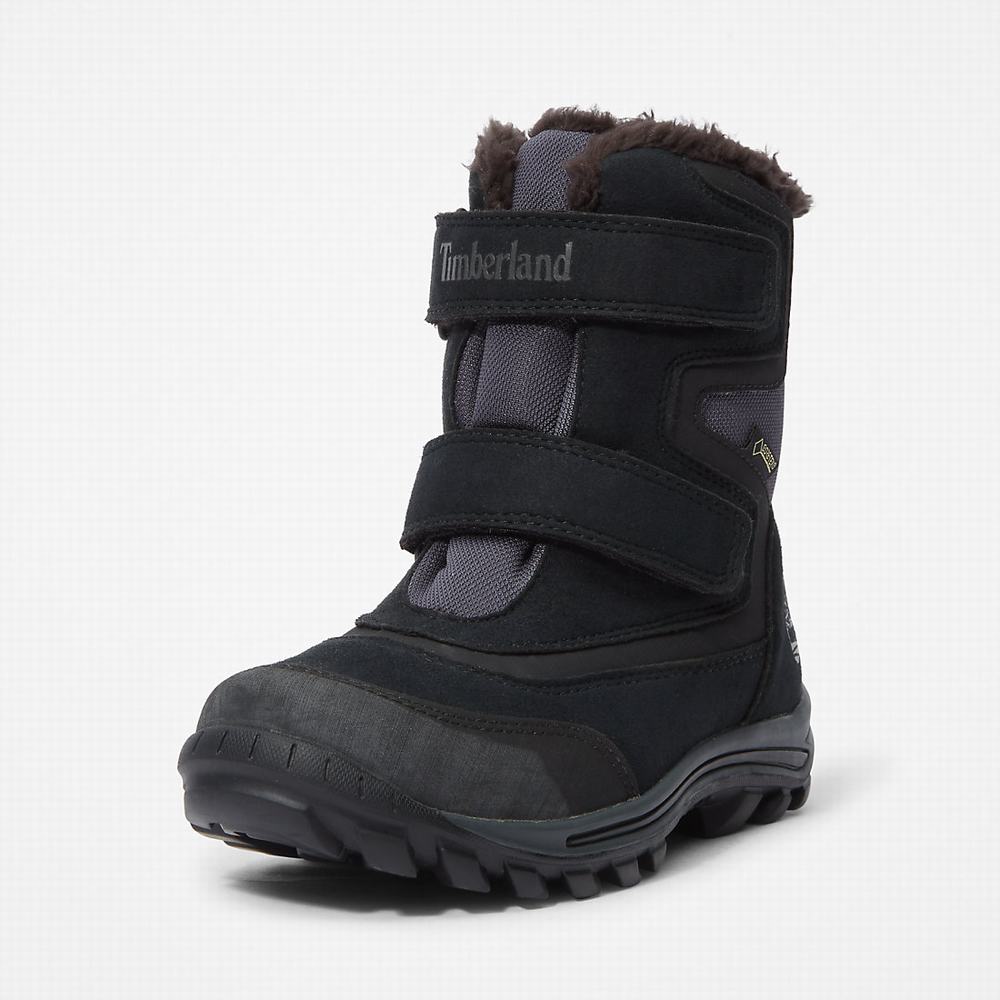 Dětské Zimní Boty Timberland Chillberg 2-Páskové GTX Černé | TI40729-354