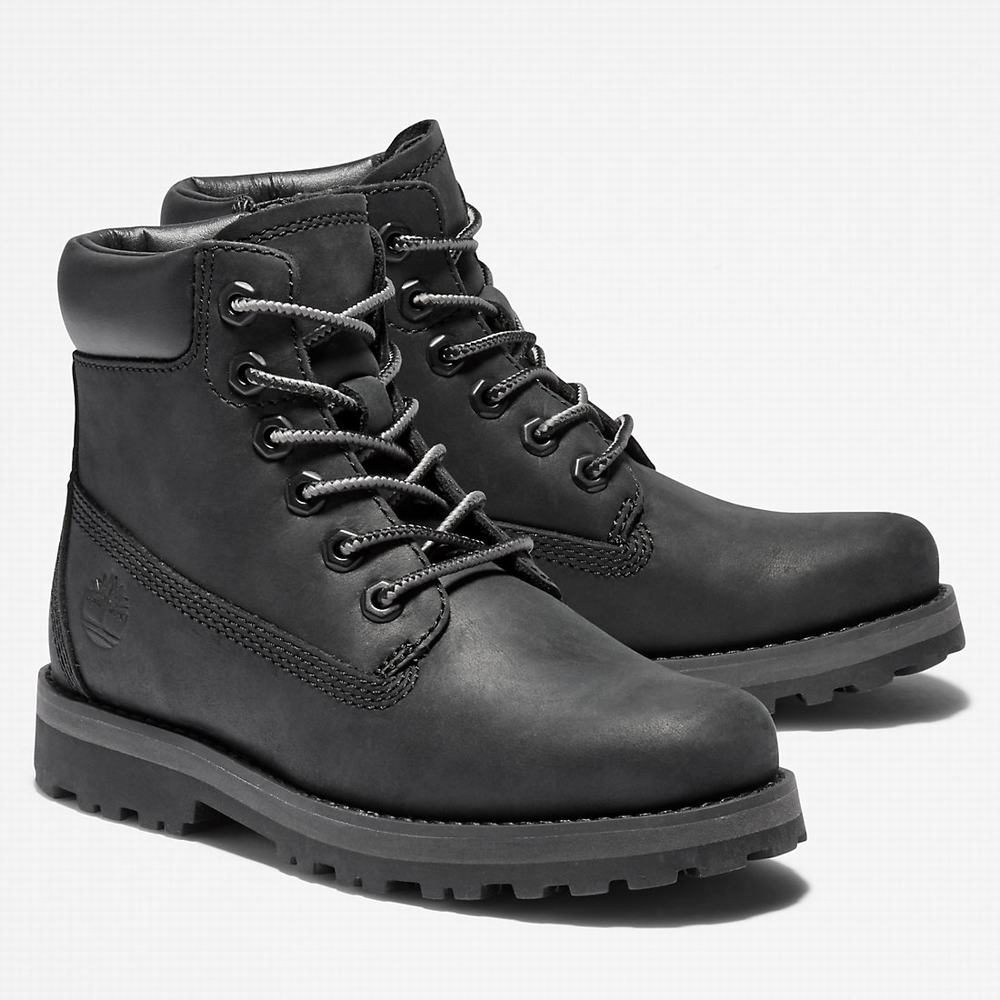 Dětské Zimní Boty Timberland Courma 6 Inch Side-Zip Černé | TI96835-028