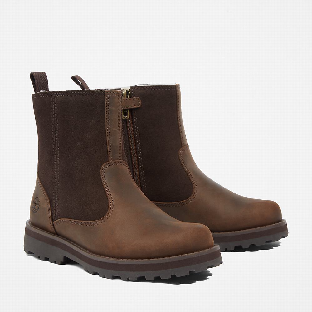 Dětské Zimní Boty Timberland Courma Podšité Tmavě Hnědé | TI35467-056