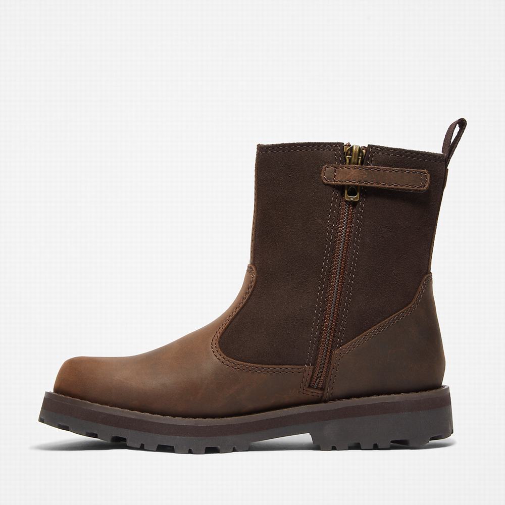 Dětské Zimní Boty Timberland Courma Podšité Tmavě Hnědé | TI35467-056