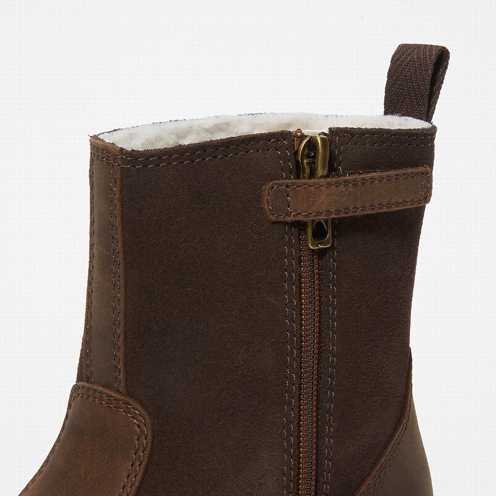 Dětské Zimní Boty Timberland Courma Podšité Tmavě Hnědé | TI35467-056