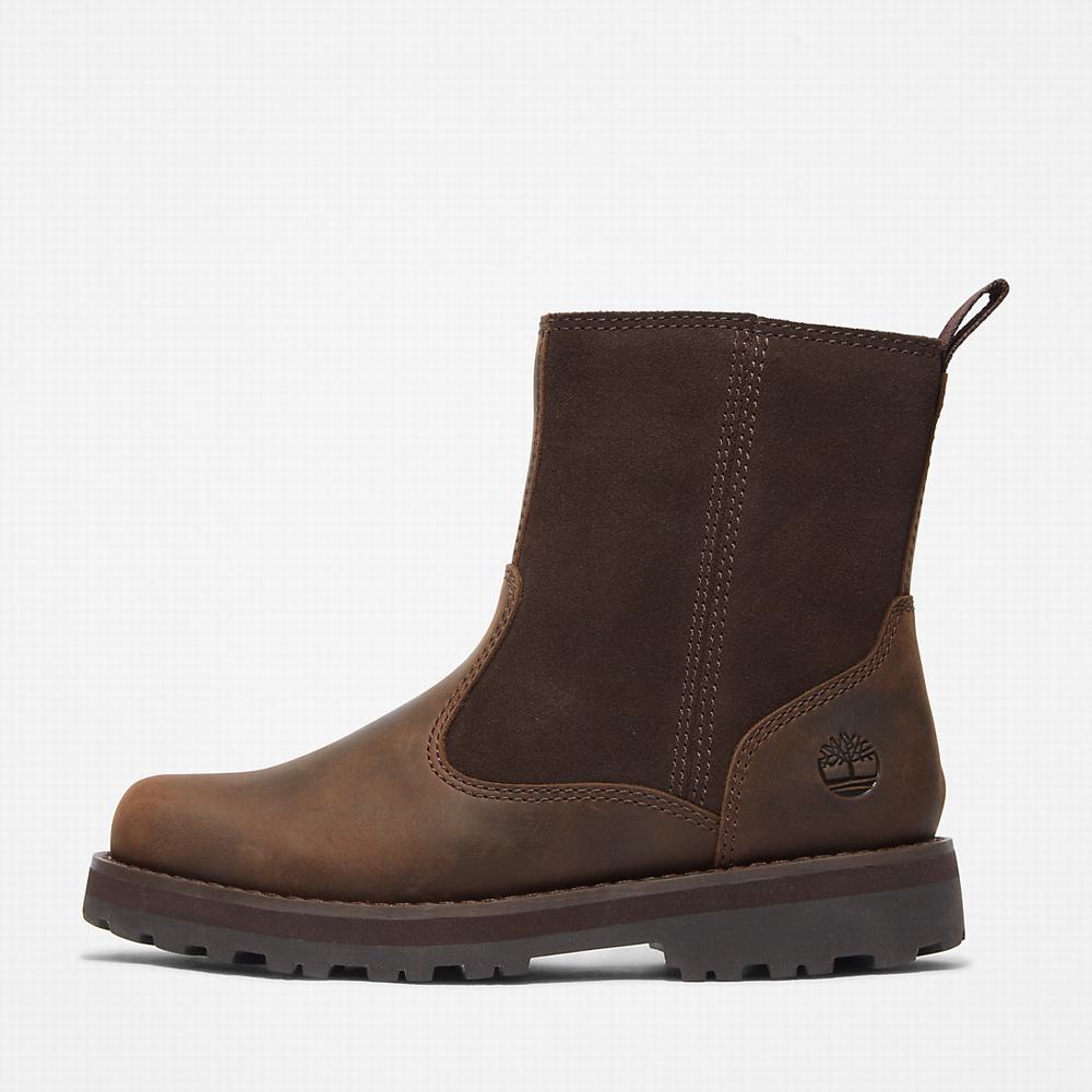 Dětské Zimní Boty Timberland Courma Podšité Tmavě Hnědé | TI35467-056
