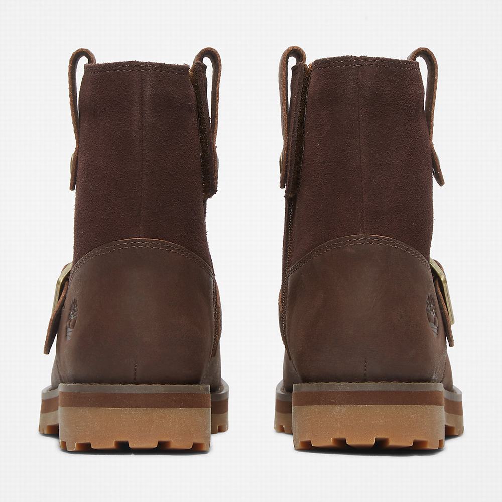 Dětské Zimní Boty Timberland Courma Side-zip Winter Tmavě Hnědé | TI75103-506
