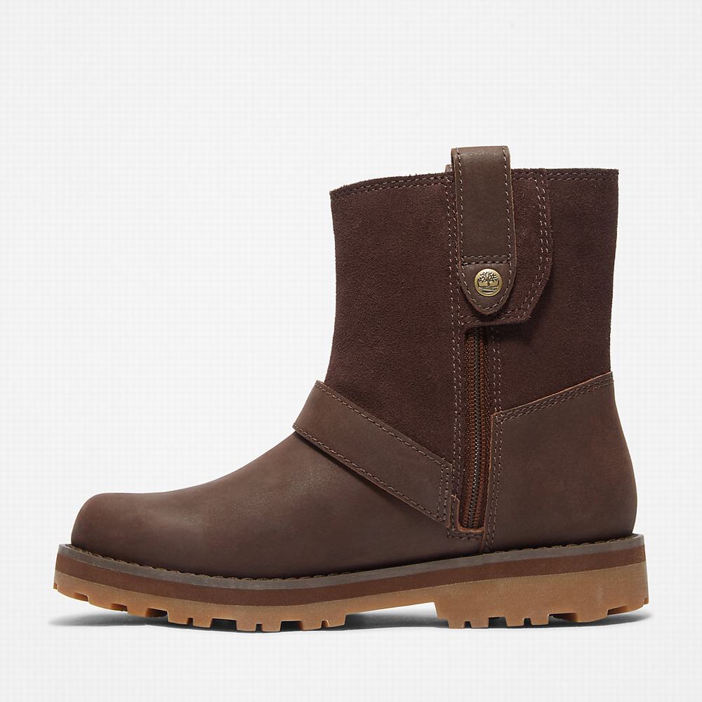 Dětské Zimní Boty Timberland Courma Side-zip Winter Tmavě Hnědé | TI75103-506