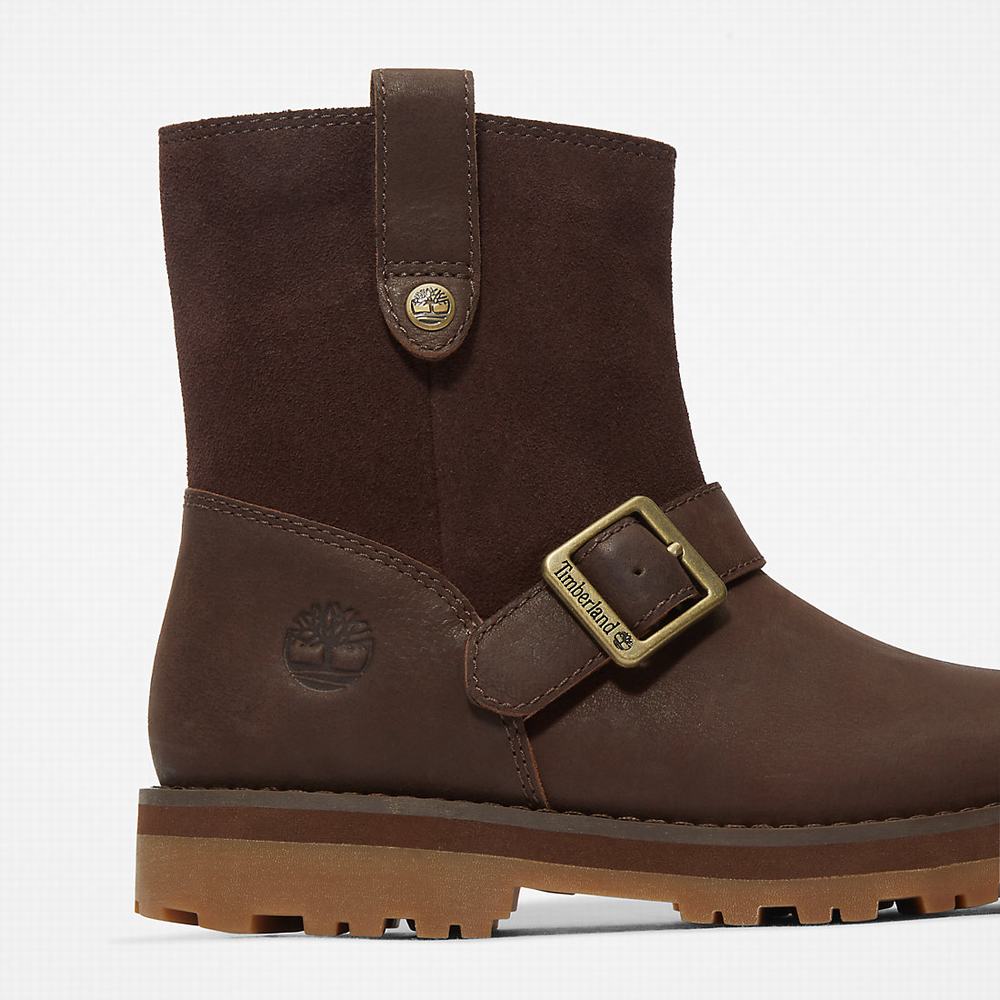 Dětské Zimní Boty Timberland Courma Side-zip Winter Tmavě Hnědé | TI75103-506