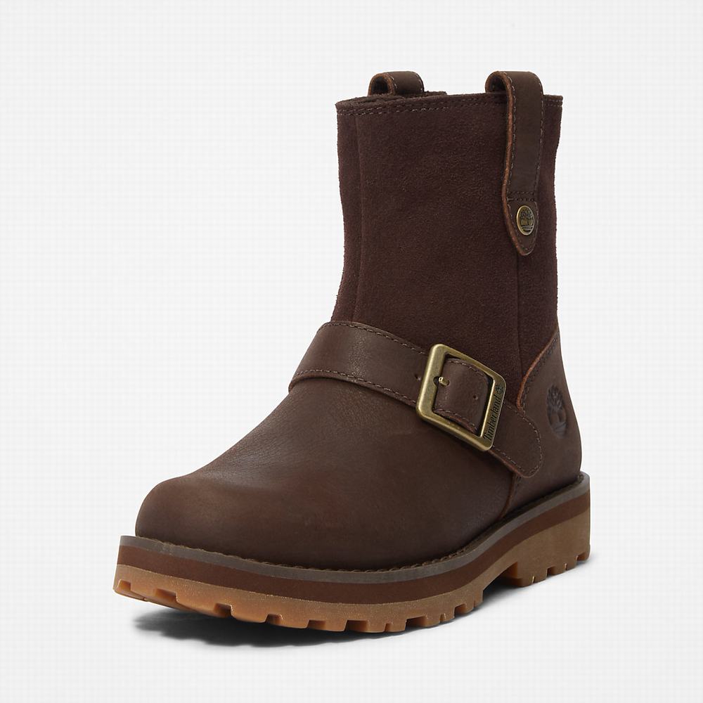Dětské Zimní Boty Timberland Courma Side-zip Winter Tmavě Hnědé | TI75103-506