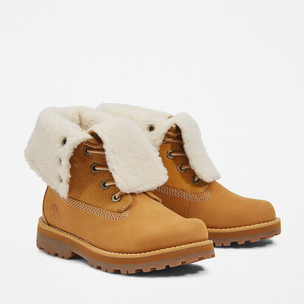 Dětské Zimní Boty Timberland Courma Warm-lined Fold-Down Světle Hnědé | TI84591-834