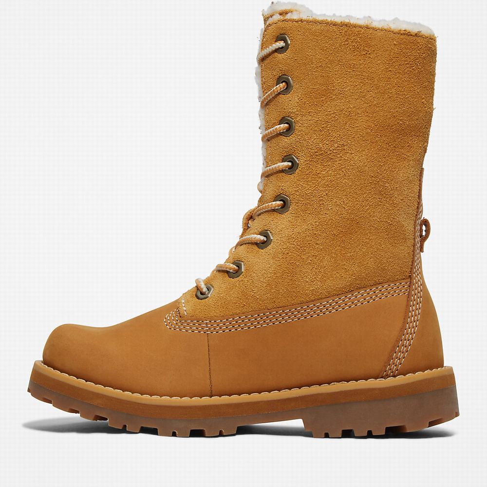 Dětské Zimní Boty Timberland Courma Warm-lined Fold-Down Světle Hnědé | TI84591-834
