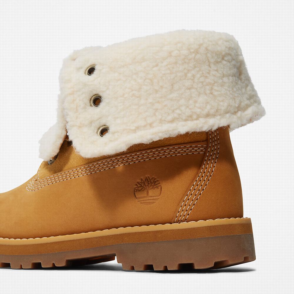 Dětské Zimní Boty Timberland Courma Warm-lined Fold-Down Světle Hnědé | TI84591-834