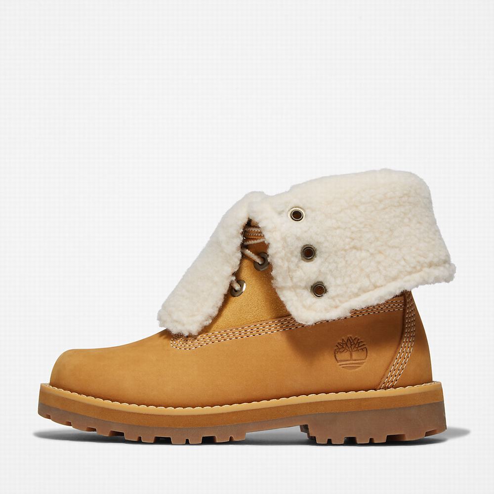 Dětské Zimní Boty Timberland Courma Warm-lined Fold-Down Světle Hnědé | TI84591-834