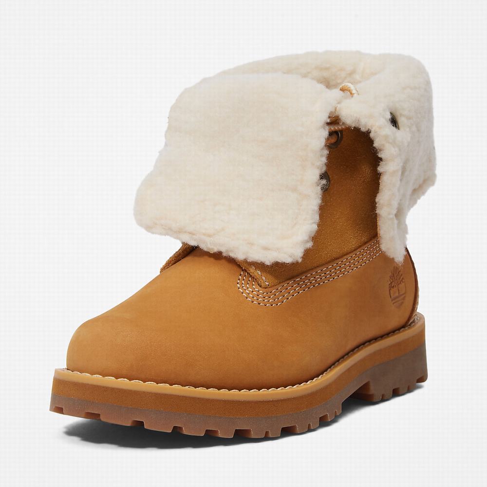 Dětské Zimní Boty Timberland Courma Warm-lined Fold-Down Světle Hnědé | TI84591-834