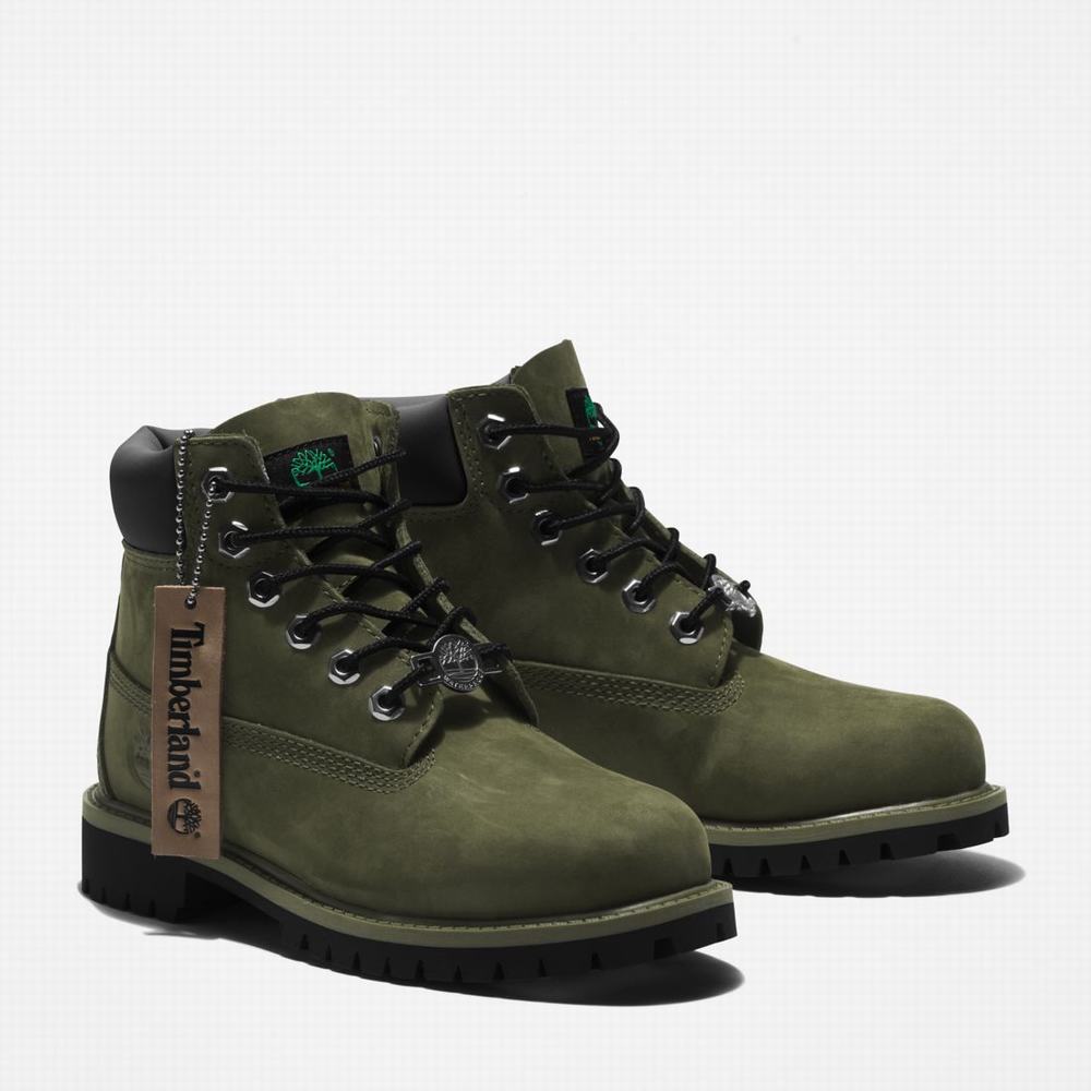 Dětské Zimní Boty Timberland Premium 6-Inch Waterproof Tmavě Zelene | TI01742-532