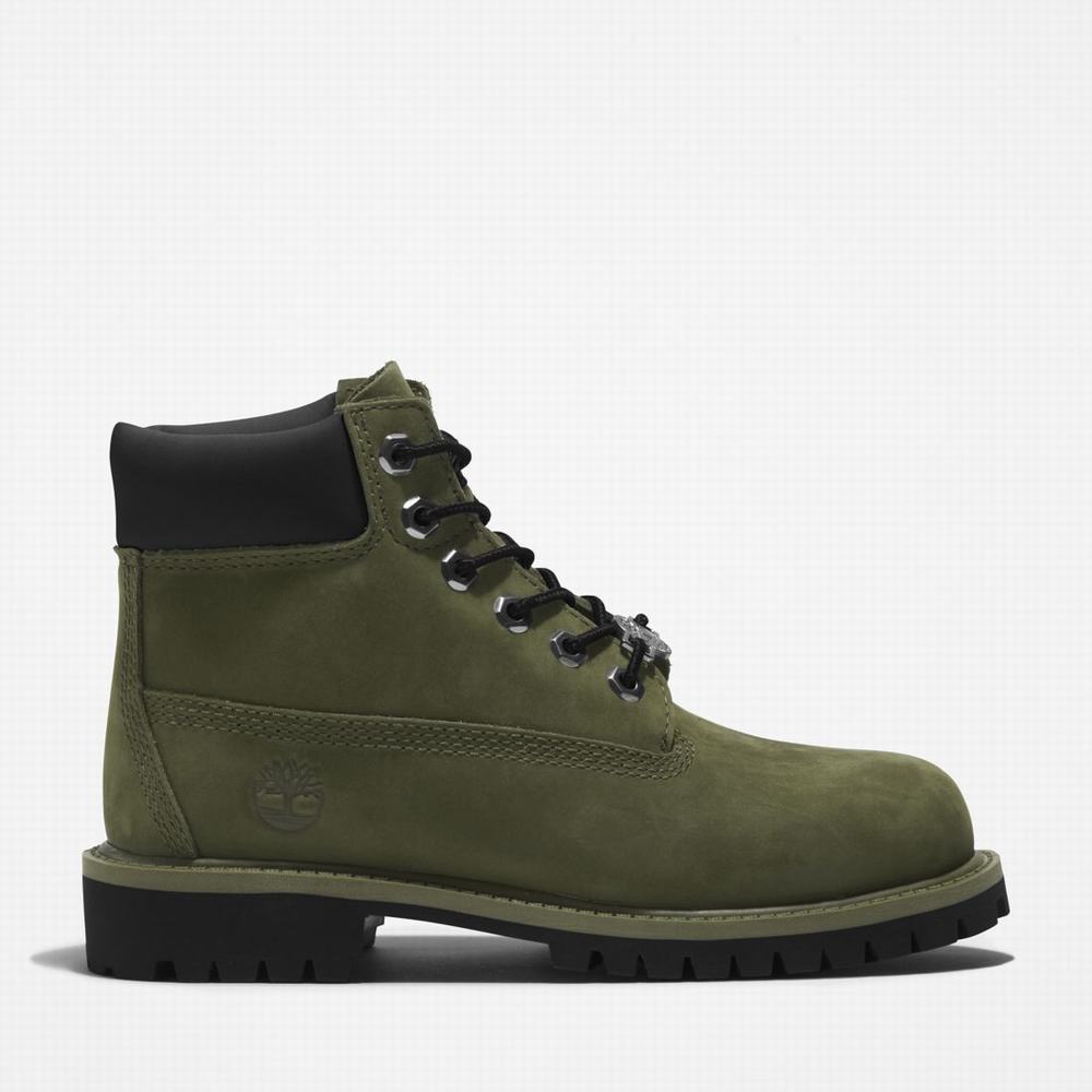 Dětské Zimní Boty Timberland Premium 6-Inch Waterproof Tmavě Zelene | TI01742-532