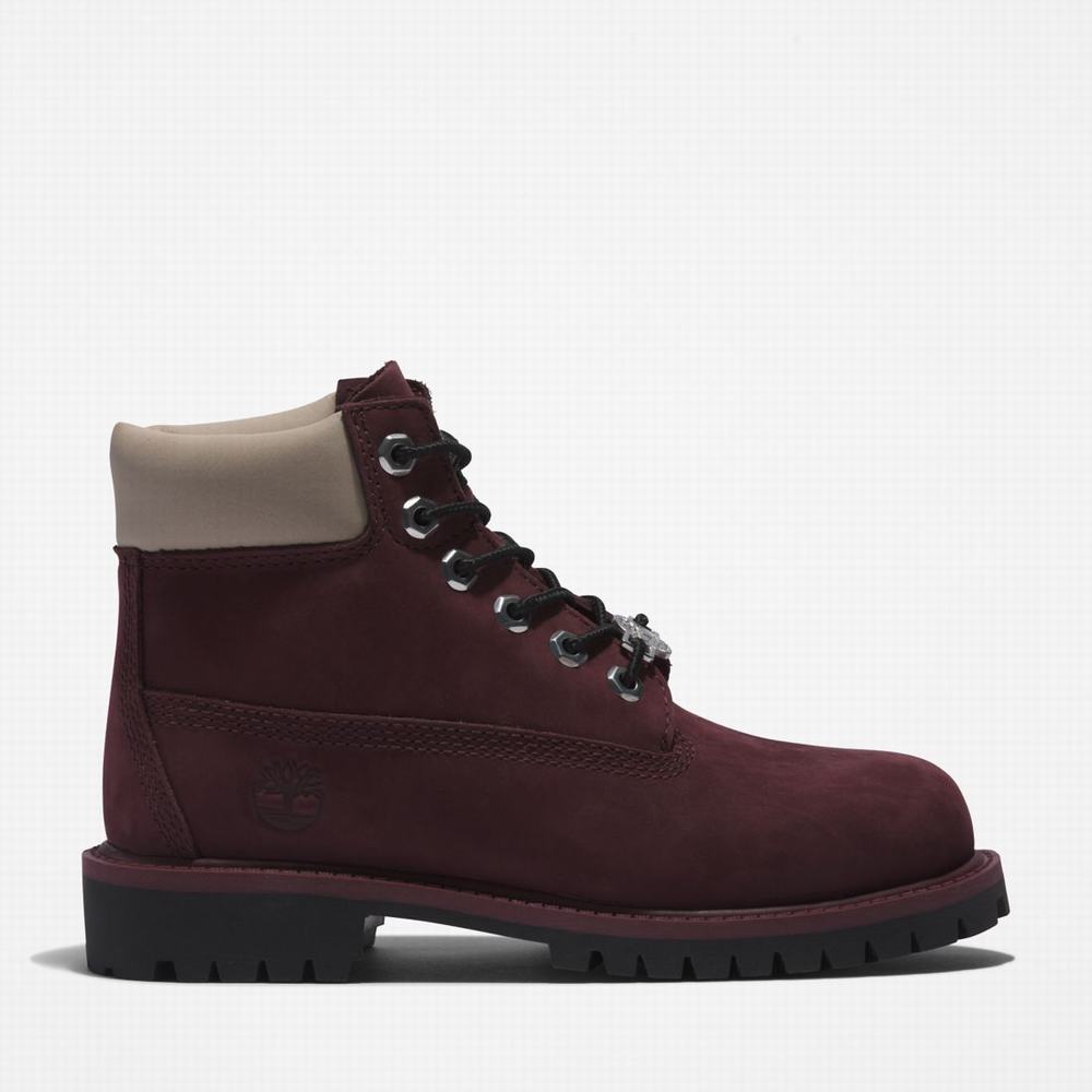 Dětské Zimní Boty Timberland Premium 6-Inch Waterproof Vínové | TI07392-095