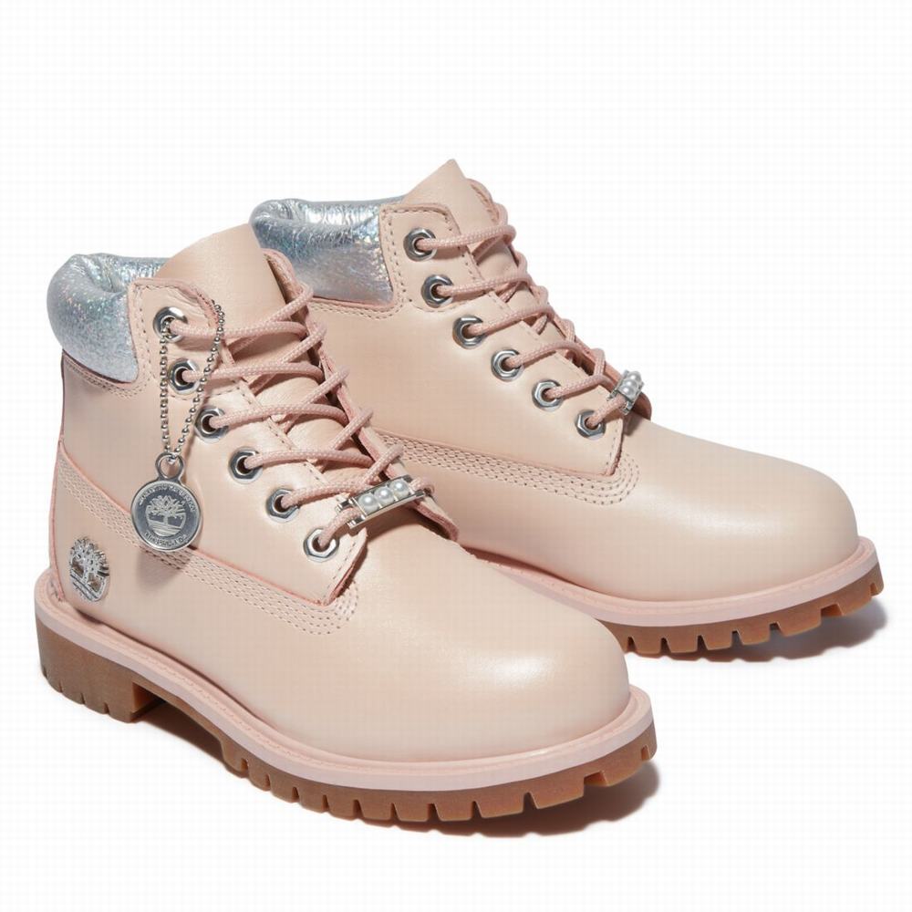 Dětské Zimní Boty Timberland Premium 6-Inch Waterproof Světle Růžové | TI12539-460