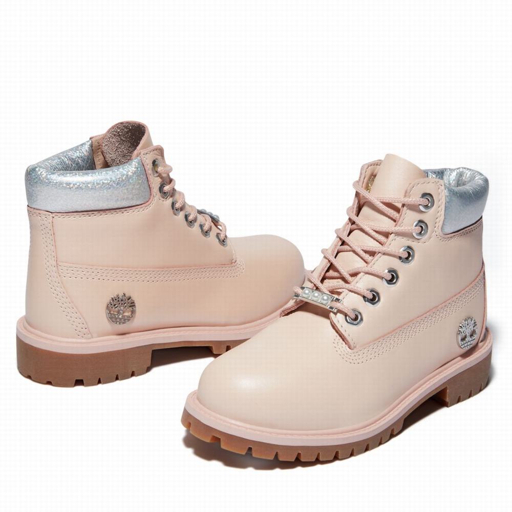 Dětské Zimní Boty Timberland Premium 6-Inch Waterproof Světle Růžové | TI12539-460