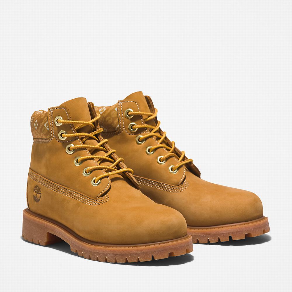 Dětské Zimní Boty Timberland Premium 6 Inch Žluté Bílé | TI83427-398