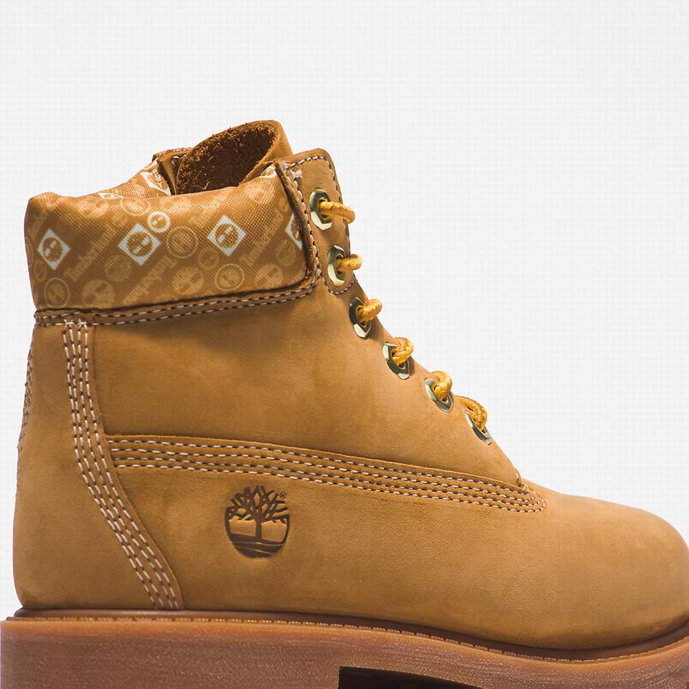 Dětské Zimní Boty Timberland Premium 6 Inch Žluté Bílé | TI83427-398
