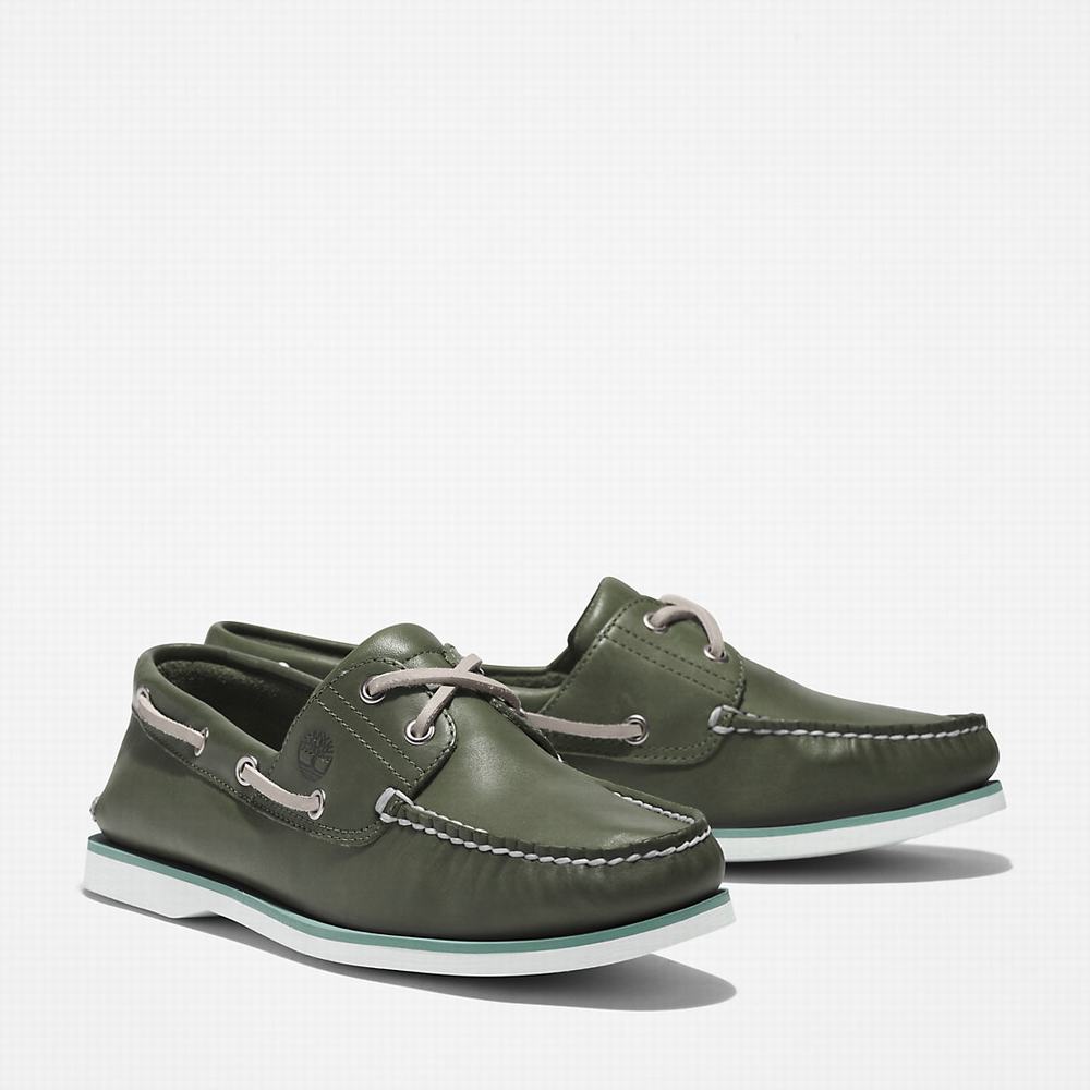 Pánské Boty Sebago Timberland 2-Eye Classic Tmavě Zelene | TI21486-562