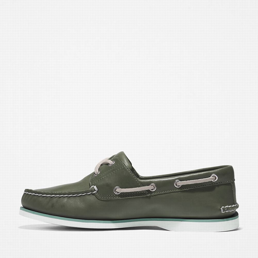 Pánské Boty Sebago Timberland 2-Eye Classic Tmavě Zelene | TI21486-562