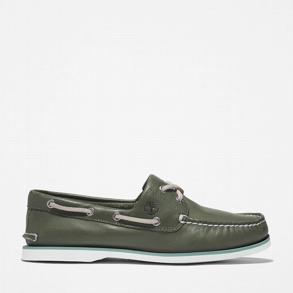 Pánské Boty Sebago Timberland 2-Eye Classic Tmavě Zelene | TI21486-562