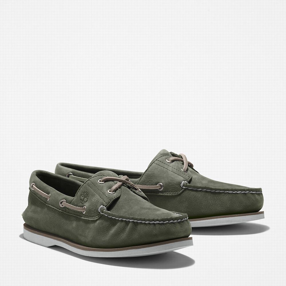 Pánské Boty Sebago Timberland 2-Eye Classic Tmavě Zelene | TI51290-814