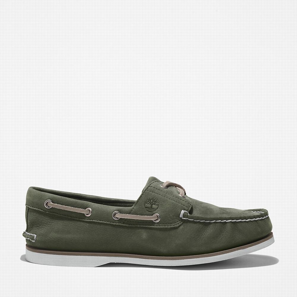 Pánské Boty Sebago Timberland 2-Eye Classic Tmavě Zelene | TI51290-814