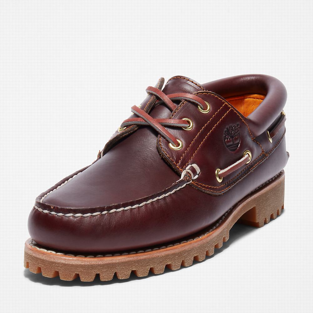 Pánské Boty Sebago Timberland Authentic 3-Eye Vínové | TI56730-289