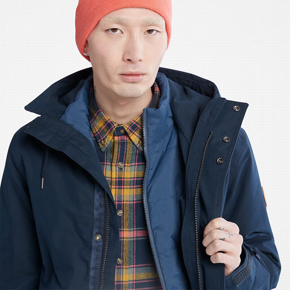 Pánské Bundy Parka Timberland Snowdon Peak 3-in-1 Waterproof Tmavě Blankyt | TI86490-572