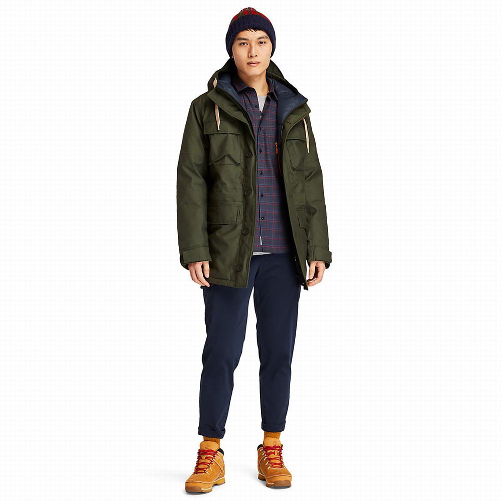 Pánské Bundy Parka Timberland Wilmington DryVent™ Field Tmavě Zelene | TI62845-518