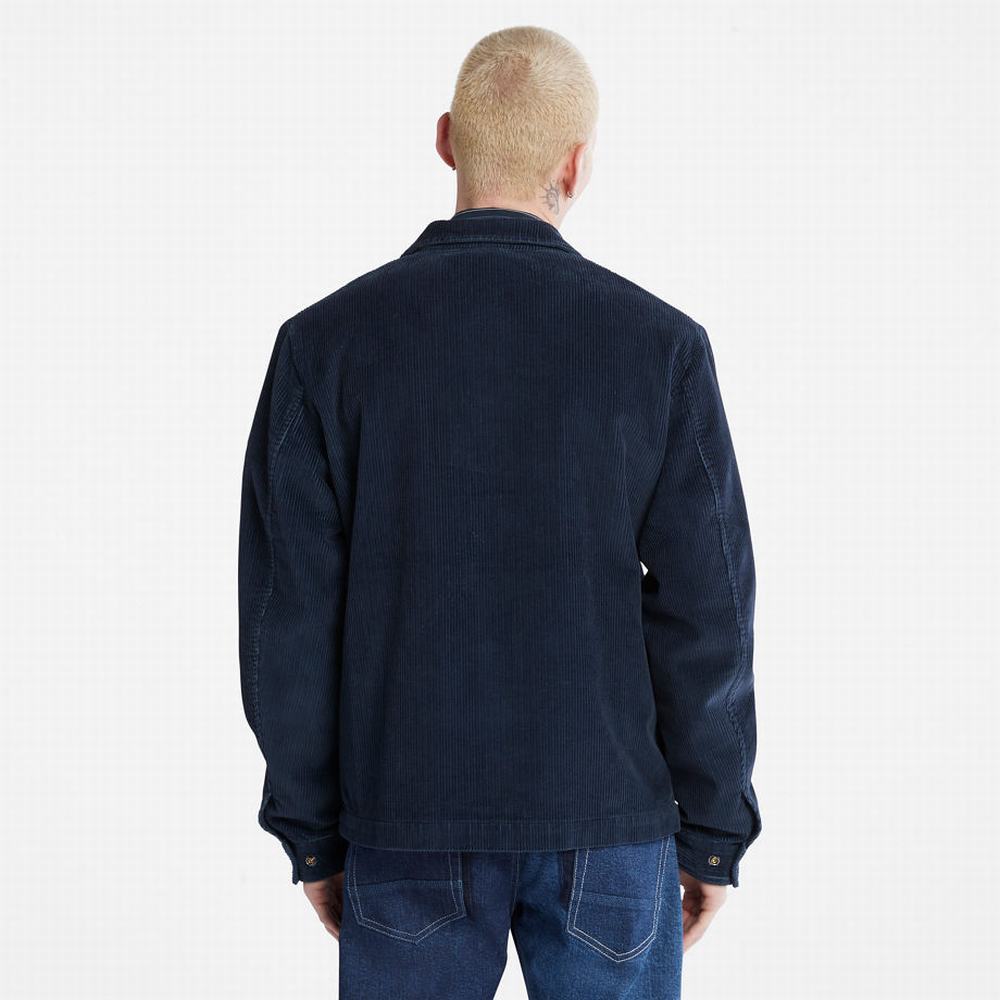 Pánské Bundy Timberland Corduroy Chore Tmavě Blankyt | TI72068-240
