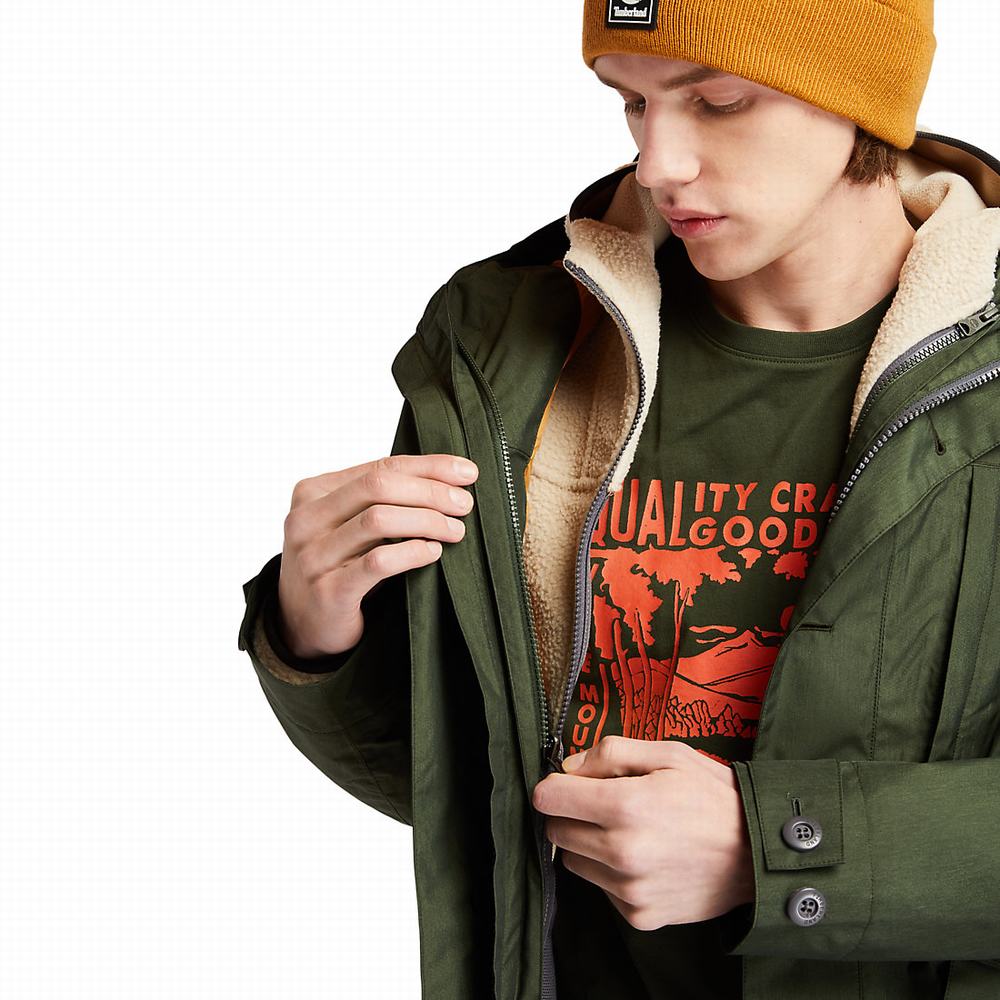 Pánské Bundy Timberland Ecoriginal 3-in-1 EK+ Tmavě Zelene | TI39587-951