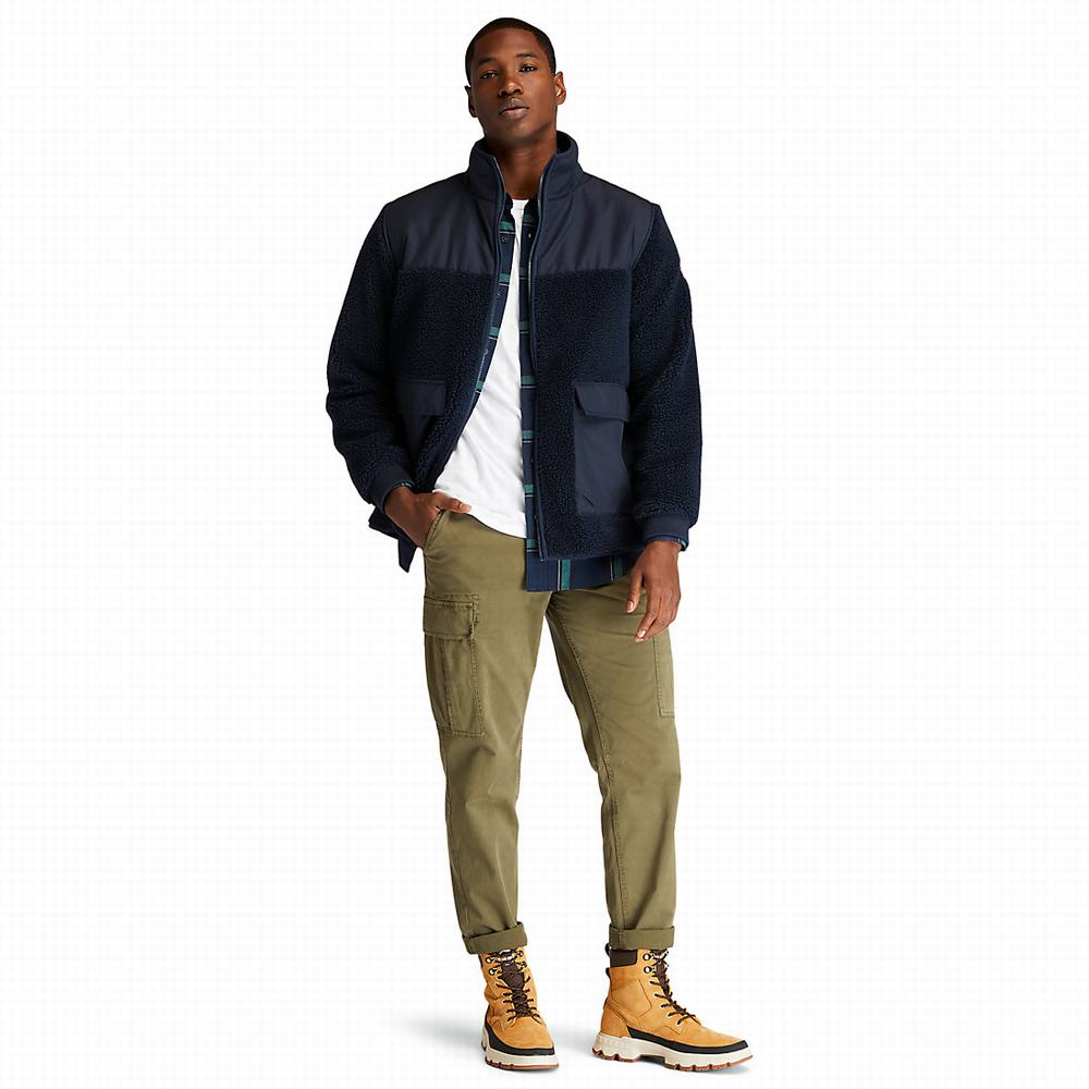 Pánské Bundy Timberland Ecoriginal Faux-shearling Fleece Tmavě Blankyt | TI76941-749