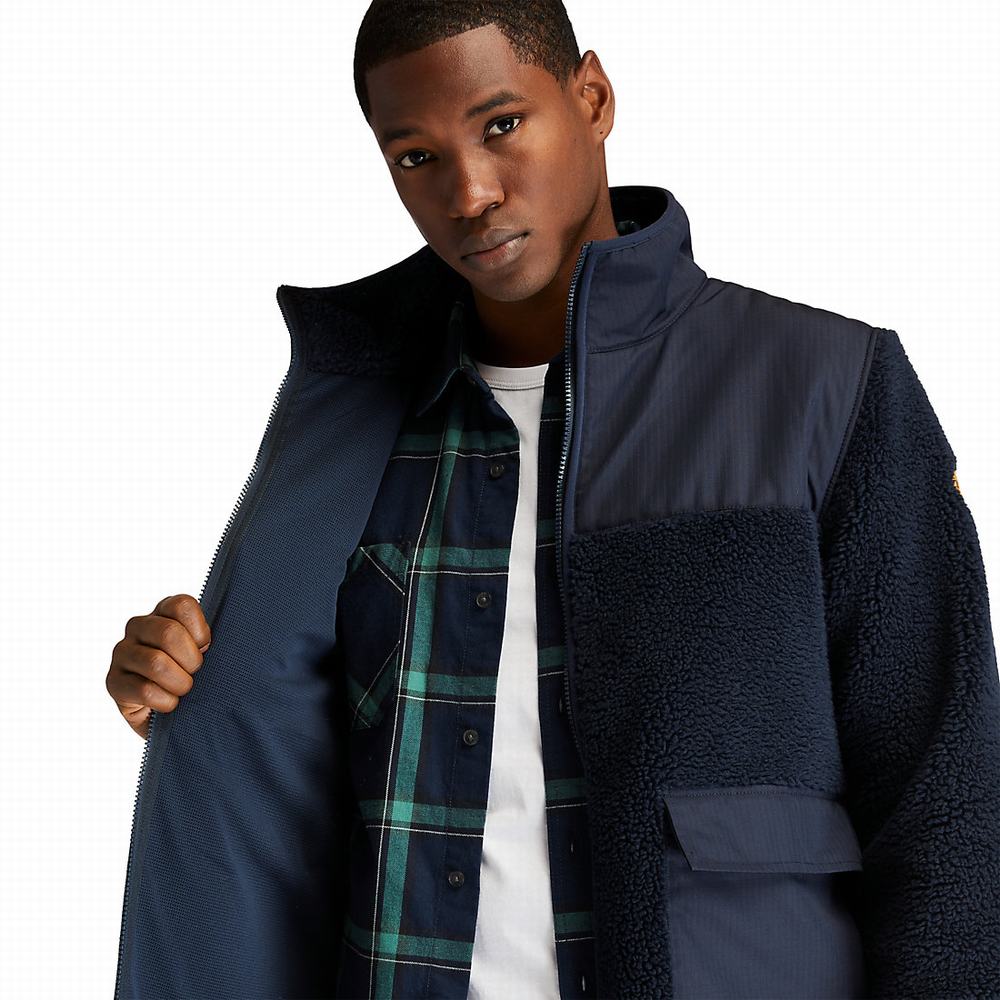 Pánské Bundy Timberland Ecoriginal Faux-shearling Fleece Tmavě Blankyt | TI76941-749