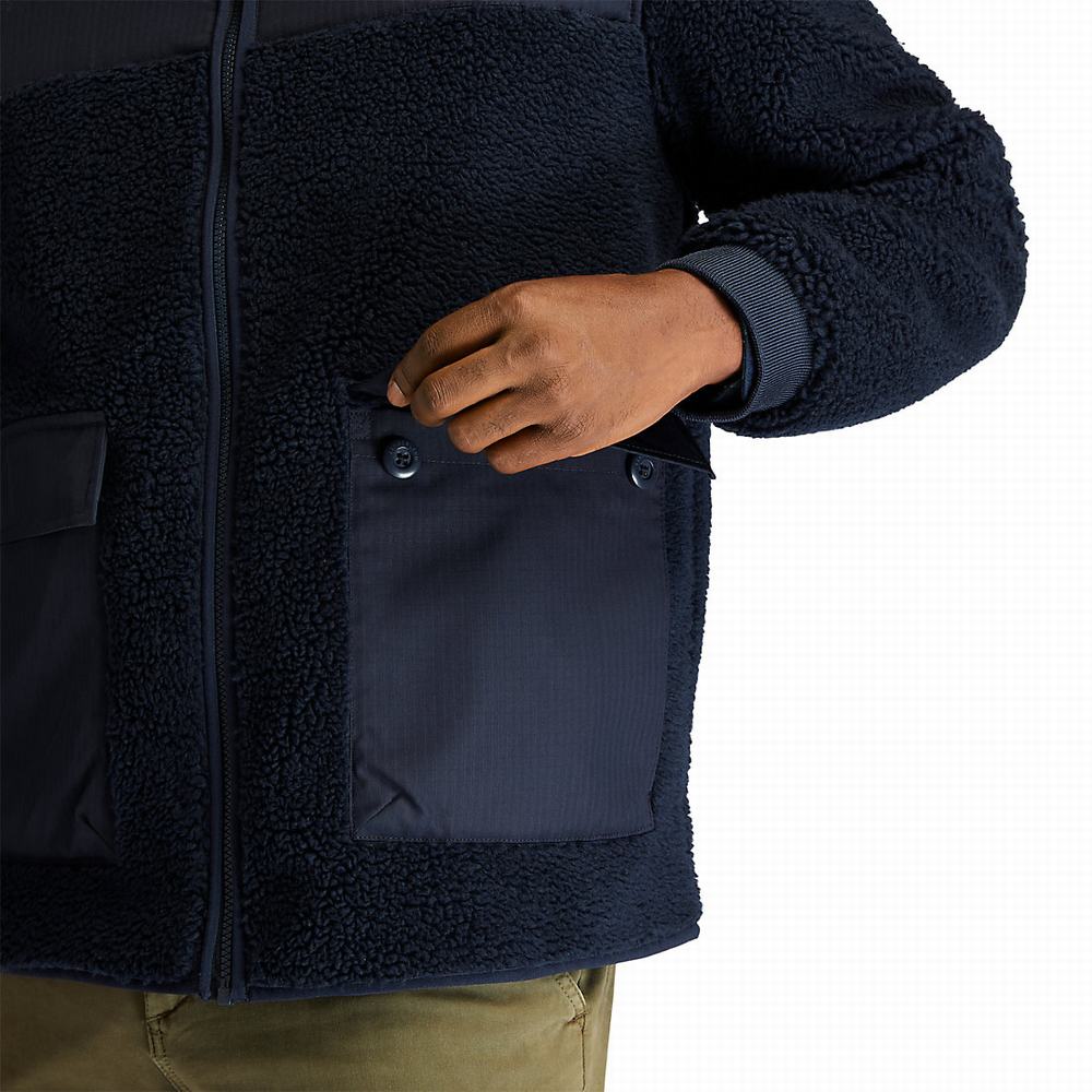 Pánské Bundy Timberland Ecoriginal Faux-shearling Fleece Tmavě Blankyt | TI76941-749