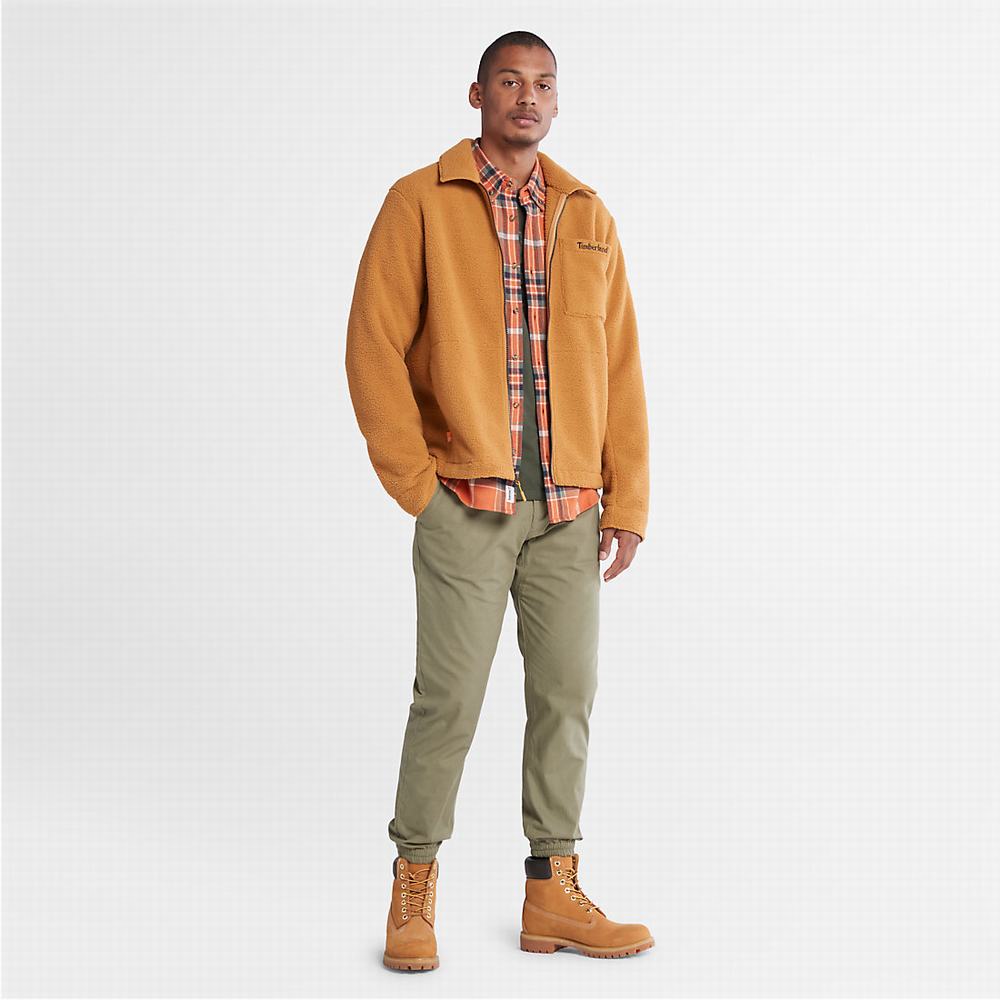 Pánské Bundy Timberland Fleece Overshirt Světle Hnědé | TI14283-103