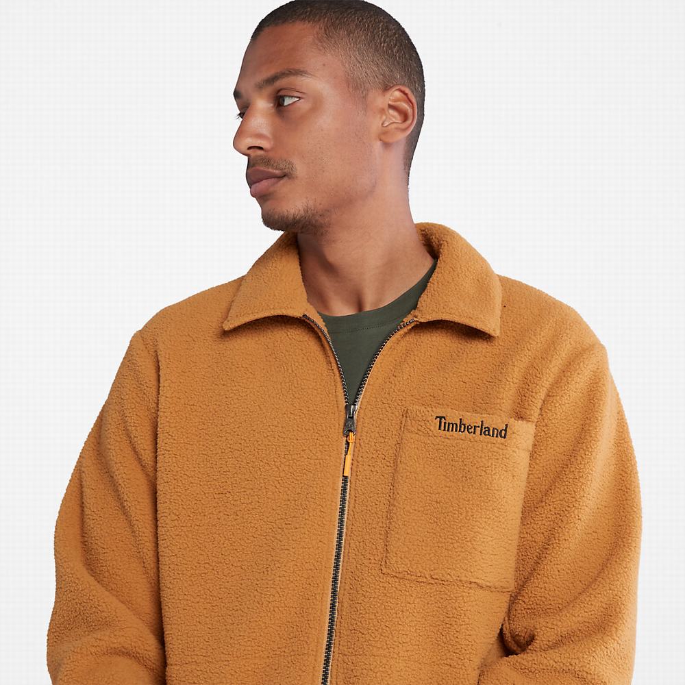 Pánské Bundy Timberland Fleece Overshirt Světle Hnědé | TI14283-103
