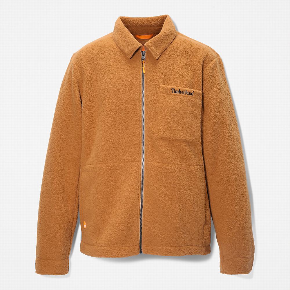 Pánské Bundy Timberland Fleece Overshirt Světle Hnědé | TI14283-103