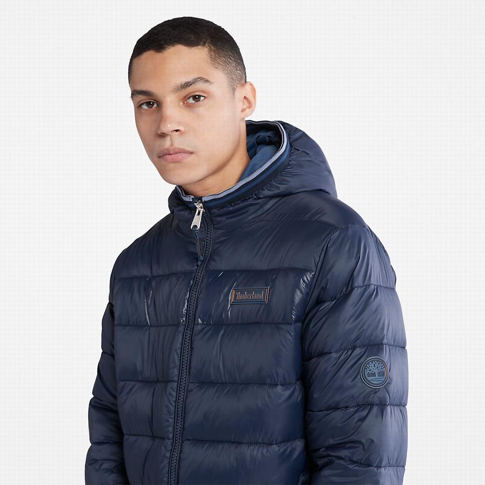 Pánské Bundy Timberland Garfield S Kapucí Puffer Tmavě Blankyt | TI51298-396