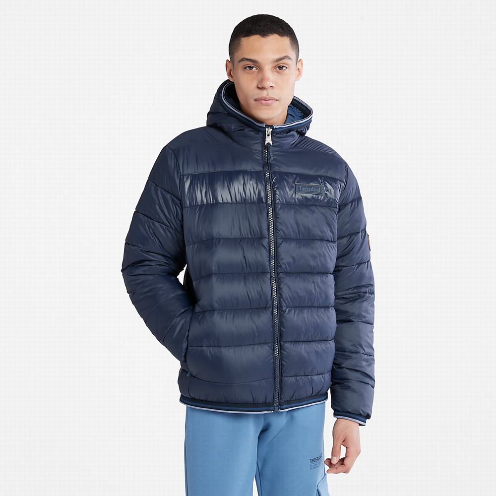 Pánské Bundy Timberland Garfield S Kapucí Puffer Tmavě Blankyt | TI51298-396